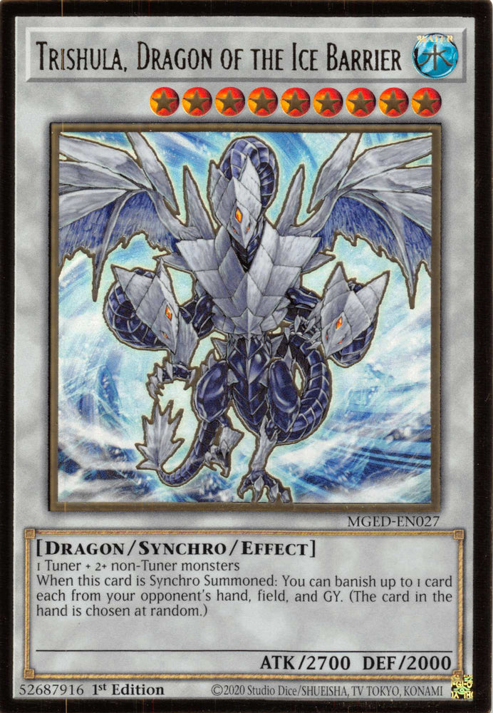 Trishula, Dragon of the Ice Barrier [MGED-EN027] Gold Rare Yu-Gi-Oh!