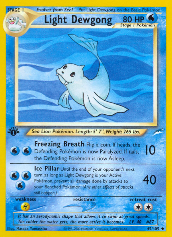 Light Dewgong (45/105) [Neo Destiny 1st Edition] Pokémon