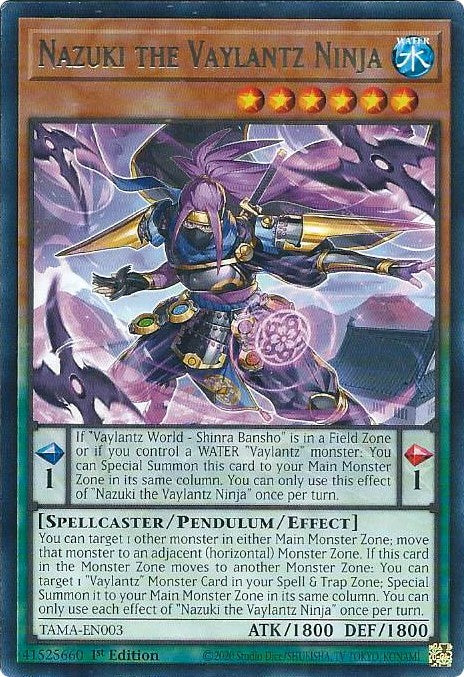 Nazuki the Vaylantz Ninja [TAMA-EN003] Rare Yu-Gi-Oh!