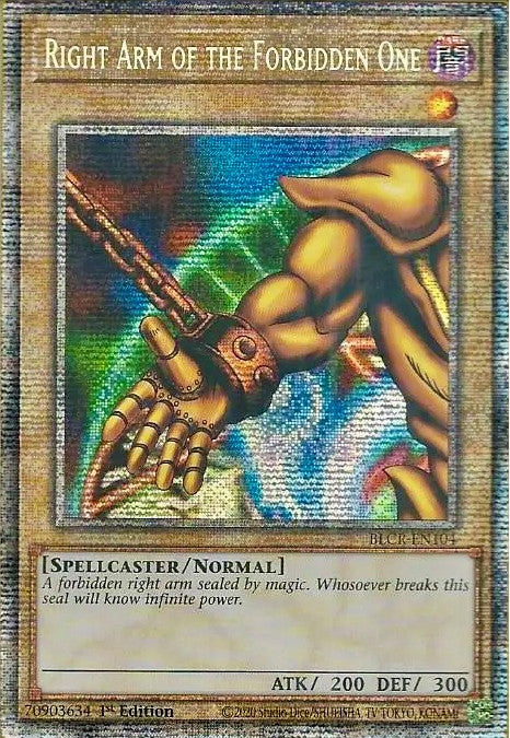 Right Arm of the Forbidden One [BLCR-EN104] Starlight Rare Yu-Gi-Oh!