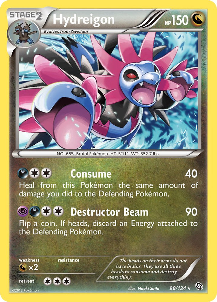 Hydreigon (98/124) (Cracked Ice Holo) (Theme Deck Exclusive) [Black & White: Dragons Exalted] Pokémon