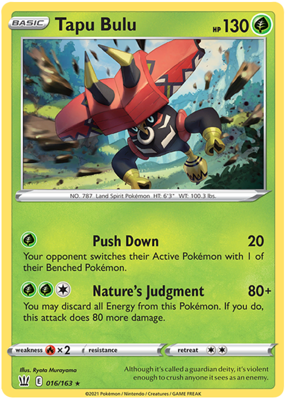 Tapu Bulu (016/163) (Theme Deck Exclusive) [Sword & Shield: Battle Styles] Pokémon