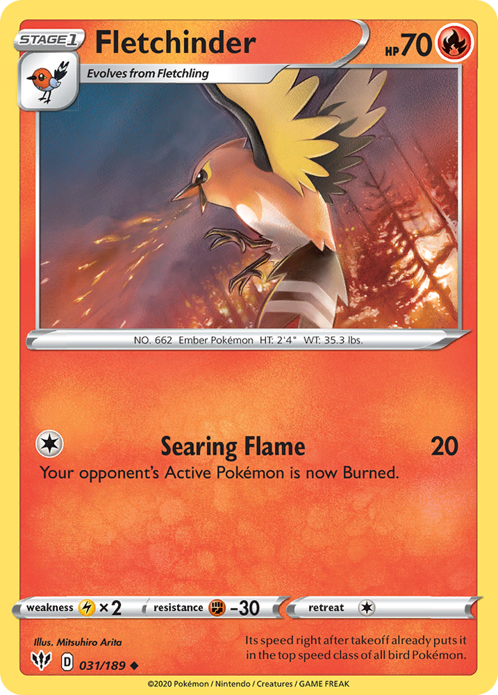 Fletchinder (031/189) [Sword & Shield: Darkness Ablaze] Pokémon