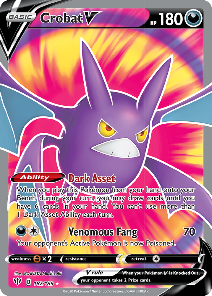 Crobat V (182/189) [Sword & Shield: Darkness Ablaze] Pokémon