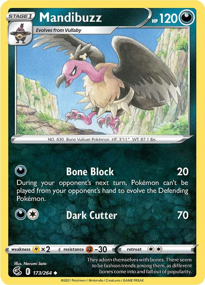 Mandibuzz (173/264) [Sword & Shield: Fusion Strike] Pokémon