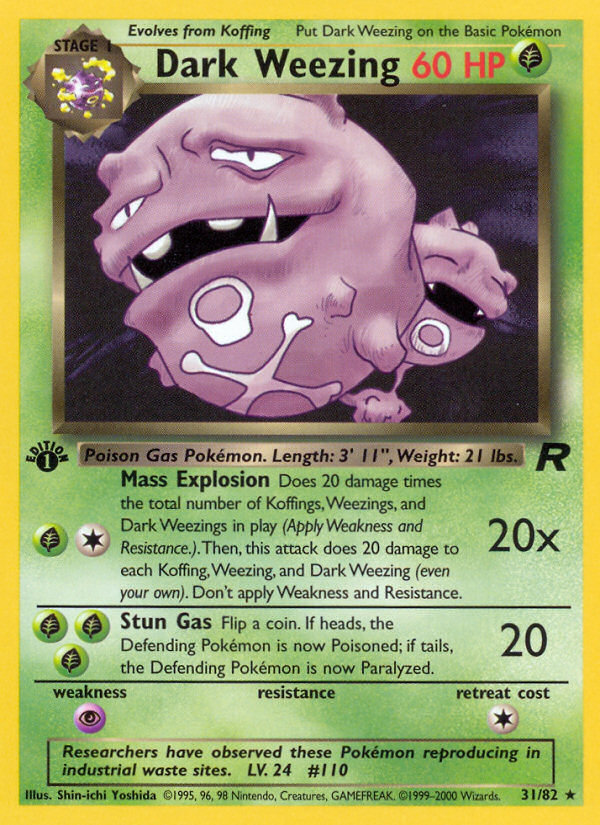 Dark Weezing (31/82) [Team Rocket 1st Edition] Pokémon
