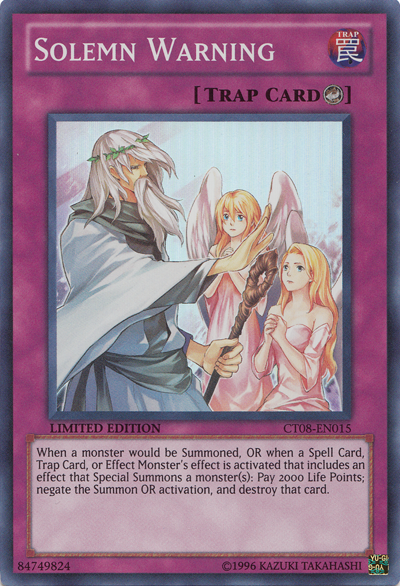 Solemn Warning [CT08-EN015] Super Rare Yu-Gi-Oh!