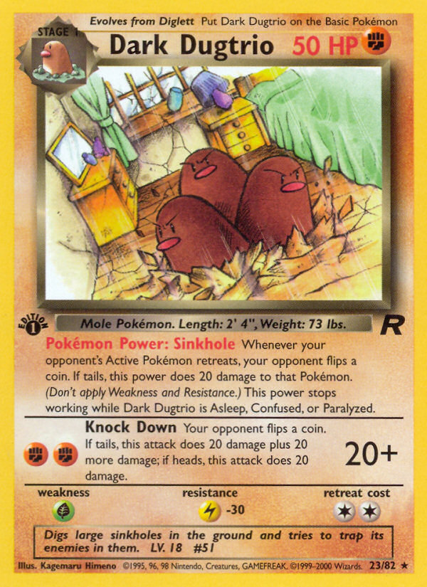 Dark Dugtrio (23/82) [Team Rocket 1st Edition] Pokémon