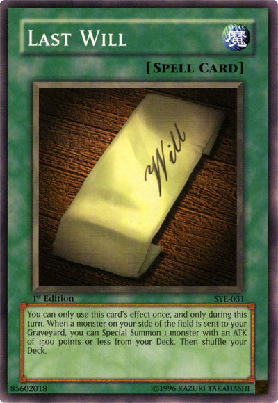 Last Will [SYE-031] Common Yu-Gi-Oh!