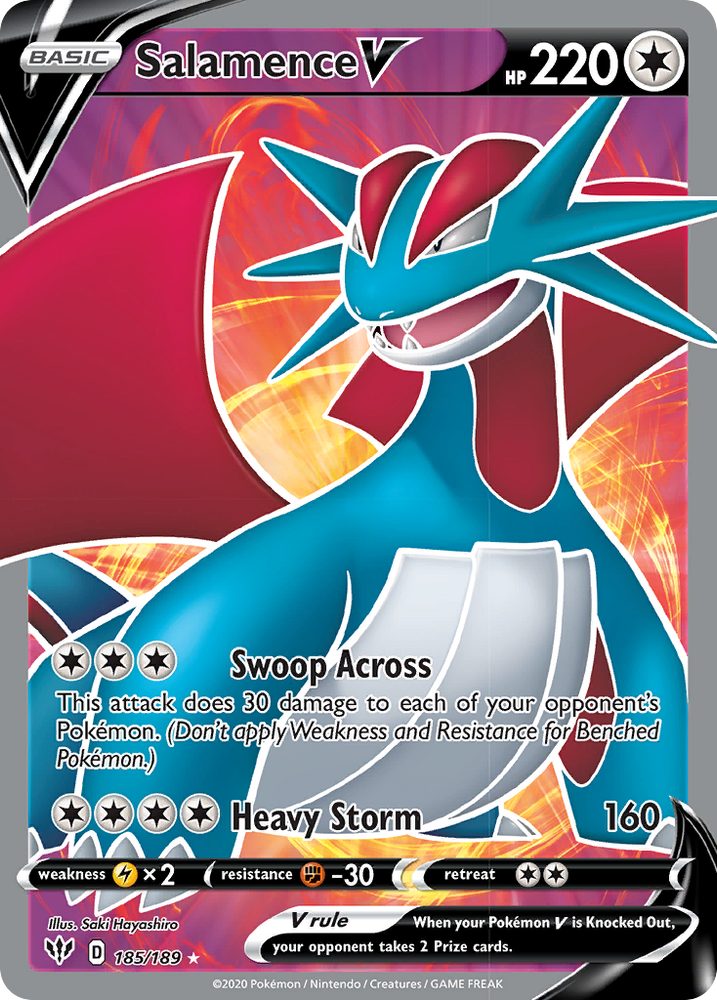 Salamence V (185/189) [Sword & Shield: Darkness Ablaze] Pokémon