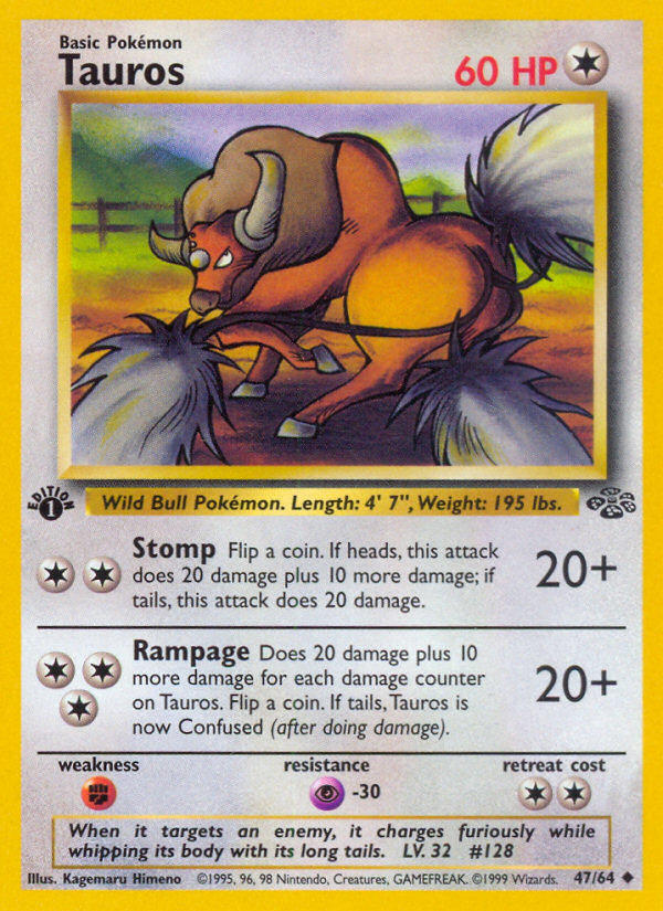 Tauros (47/64) [Jungle 1st Edition] Pokémon