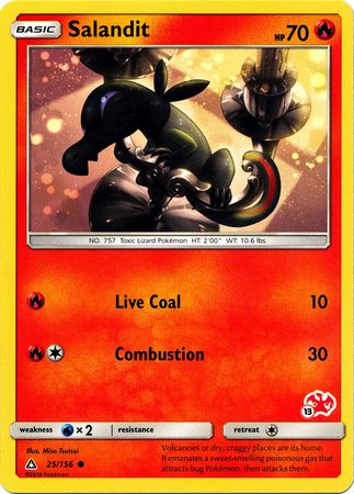 Salandit (25/156) (Charizard Stamp #13) [Battle Academy 2020] Pokémon
