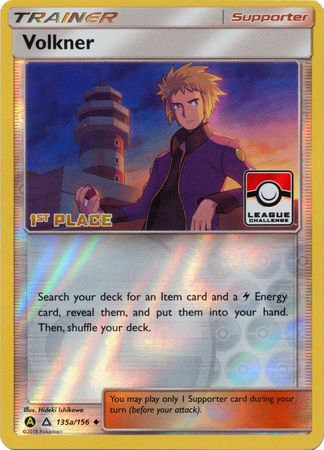 Volkner (135a/156) (League Challenge 1st Place) [Sun & Moon: Ultra Prism] Pokémon