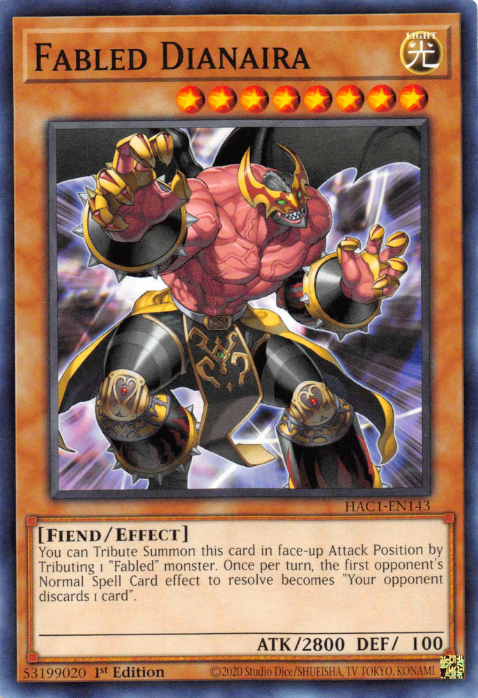 Fabled Dianaira [HAC1-EN143] Common Yu-Gi-Oh!