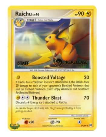 Raichu (27/99) (Staff Prerelease Promo) [Nintendo: Black Star Promos] Pokémon