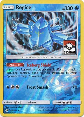 Regice (28/111) (League Promo) [Sun & Moon: Crimson Invasion] Pokémon