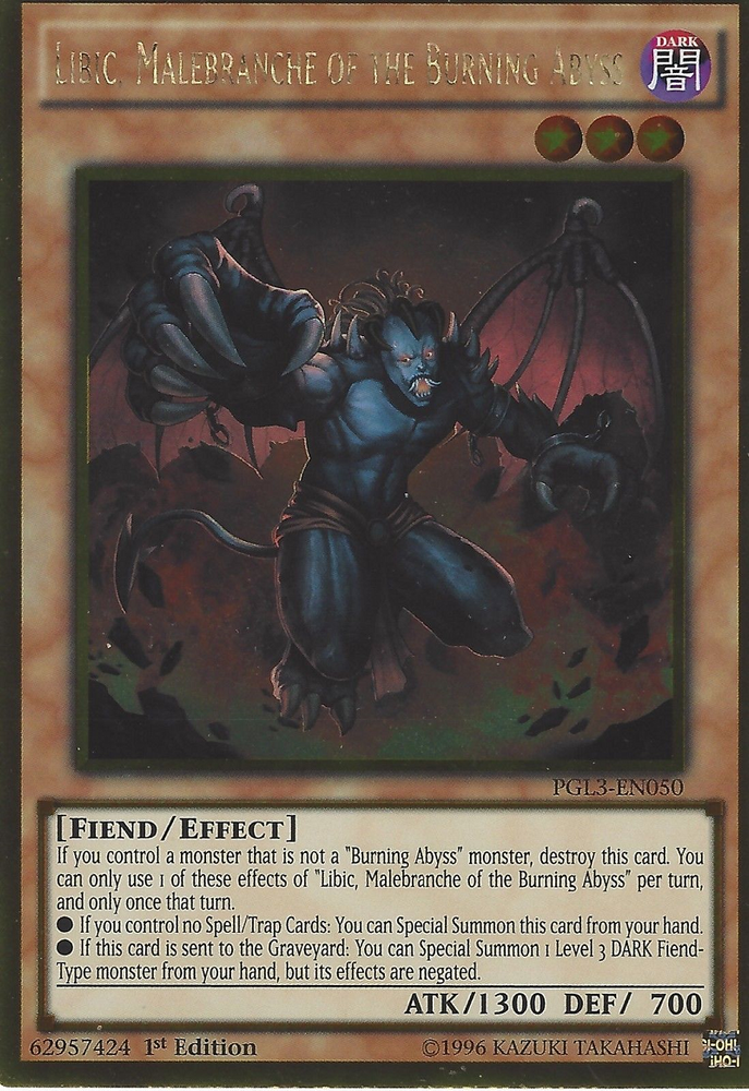 Libic, Malebranche of the Burning Abyss [PGL3-EN050] Gold Rare Yu-Gi-Oh!