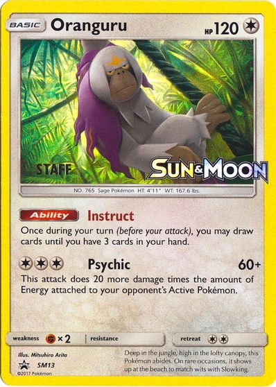 Oranguru (SM13) (Staff Prerelease Promo) [Sun & Moon: Black Star Promos] Pokémon
