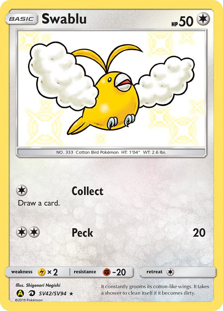 Swablu (SV42/SV94) [Sun & Moon: Hidden Fates - Shiny Vault] Pokémon