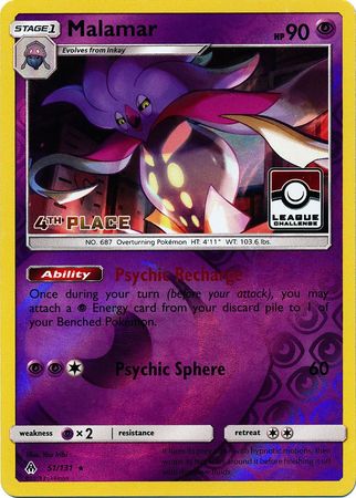 Malamar (51/131) (League Promo 4th Place) [Sun & Moon: Forbidden Light] Pokémon