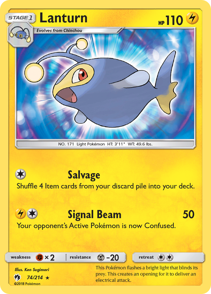 Lanturn (74/214) [Sun & Moon: Lost Thunder] Pokémon