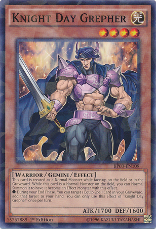 Knight Day Grepher [BP03-EN109] Shatterfoil Rare Yu-Gi-Oh!