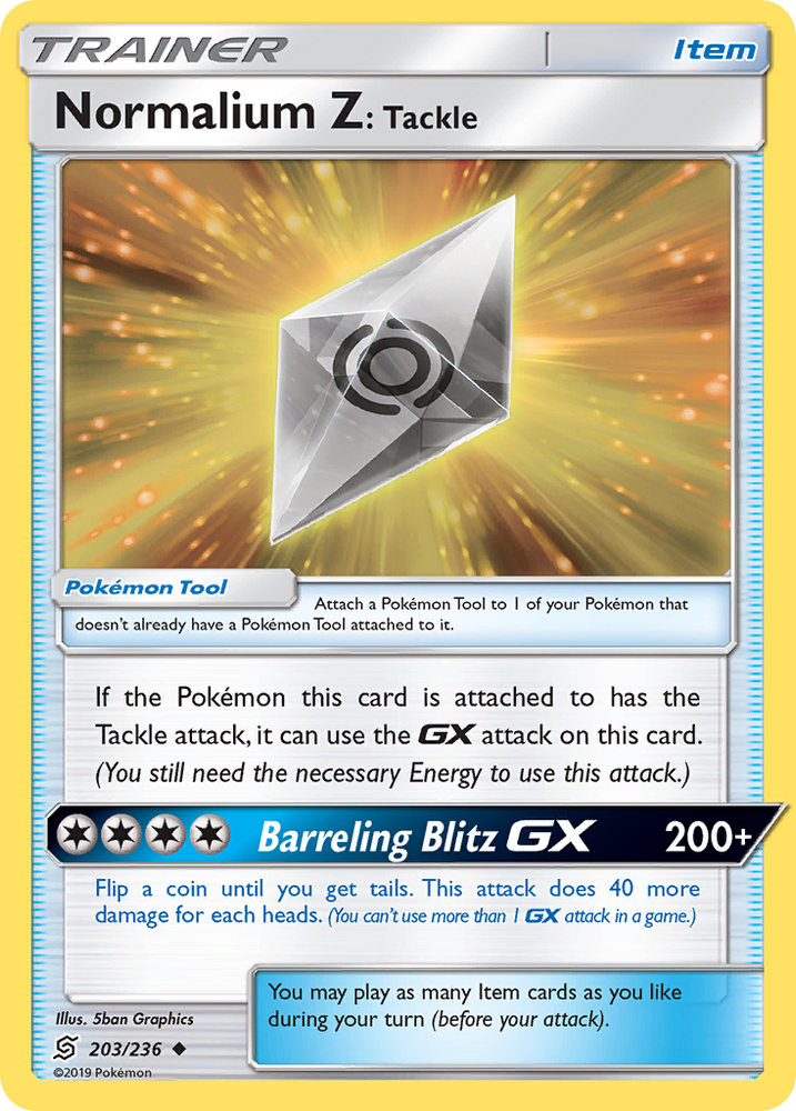 Normalium Z: Tackle (203/236) [Sun & Moon: Unified Minds] Pokémon