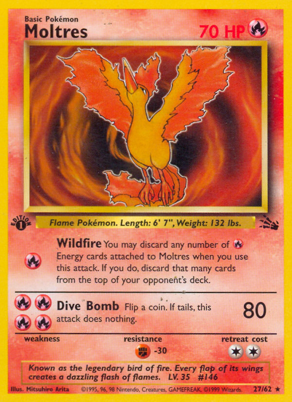 Moltres (27/62) [Fossil 1st Edition] Pokémon