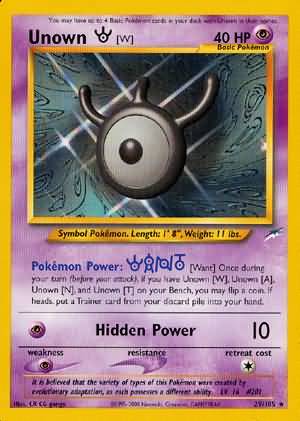 Unown [W] (29/105) [Neo Destiny Unlimited] Pokémon