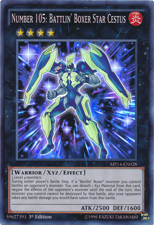Number 105: Battlin' Boxer Star Cestus [MP14-EN028] Super Rare Yu-Gi-Oh!