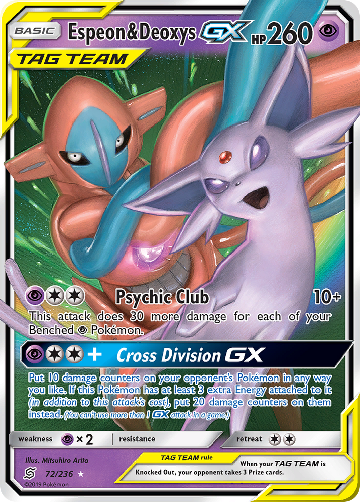 Espeon & Deoxys GX (72/236) [Sun & Moon: Unified Minds] Pokémon