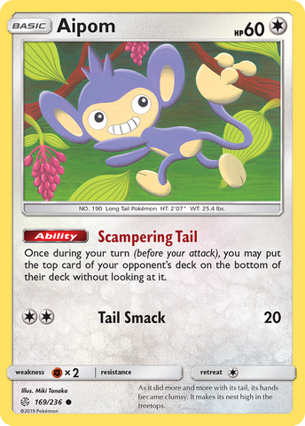 Aipom (169/236) [Sun & Moon: Cosmic Eclipse] Pokémon