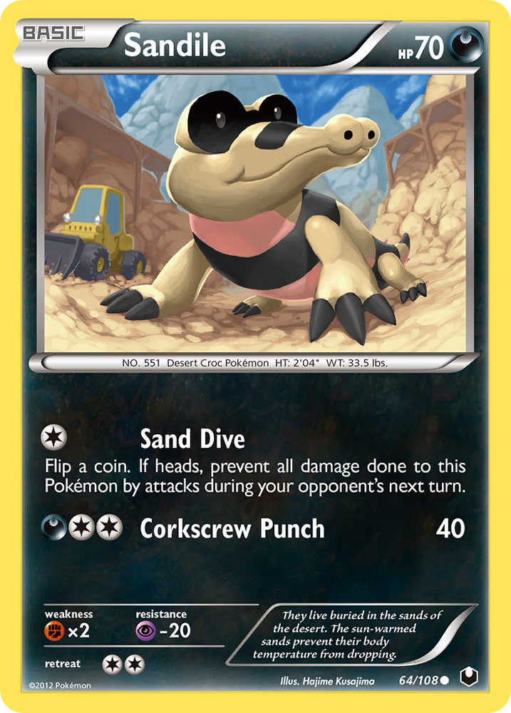 Sandile (64/108) [Black & White: Dark Explorers] Pokémon