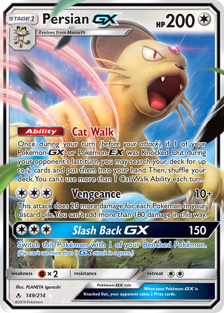 Persian GX (149/214) [Sun & Moon: Unbroken Bonds] Pokémon