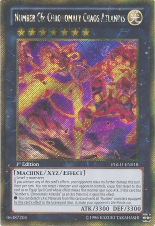 Number C6: Chronomaly Chaos Atlandis [PGLD-EN018] Gold Secret Rare Yu-Gi-Oh!