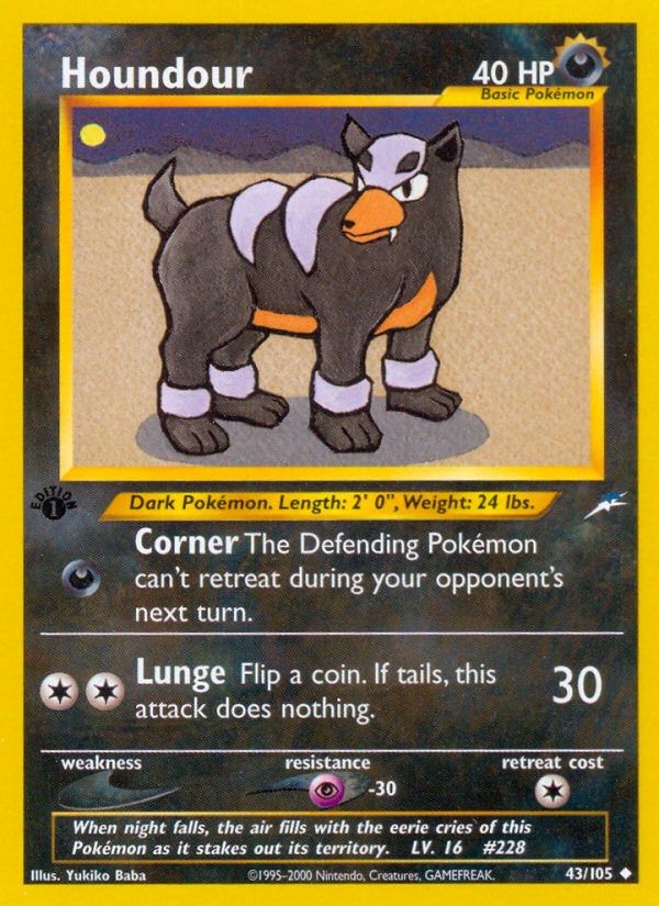 Houndour (43/105) [Neo Destiny 1st Edition] Pokémon