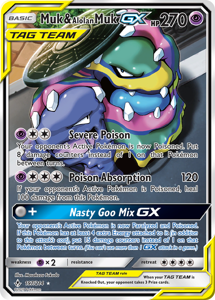 Muk & Alolan Muk GX (197/214) [Sun & Moon: Unbroken Bonds] Pokémon
