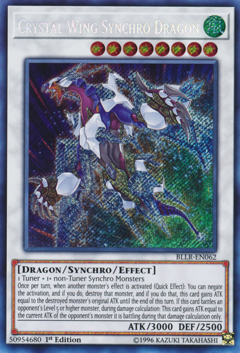 Crystal Wing Synchro Dragon [BLLR-EN062] Secret Rare Yu-Gi-Oh!