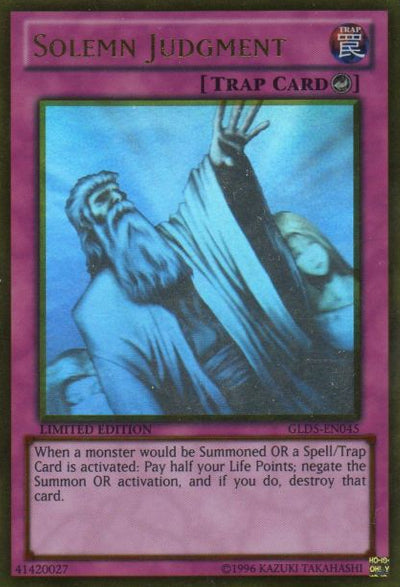 Solemn Judgment [GLD5-EN045] Ghost/Gold Rare Yu-Gi-Oh!