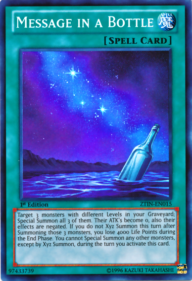 Message in a Bottle [ZTIN-EN015] Super Rare Yu-Gi-Oh!