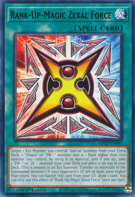 Rank-Up-Magic Zexal Force [MP22-EN090] Rare Yu-Gi-Oh!