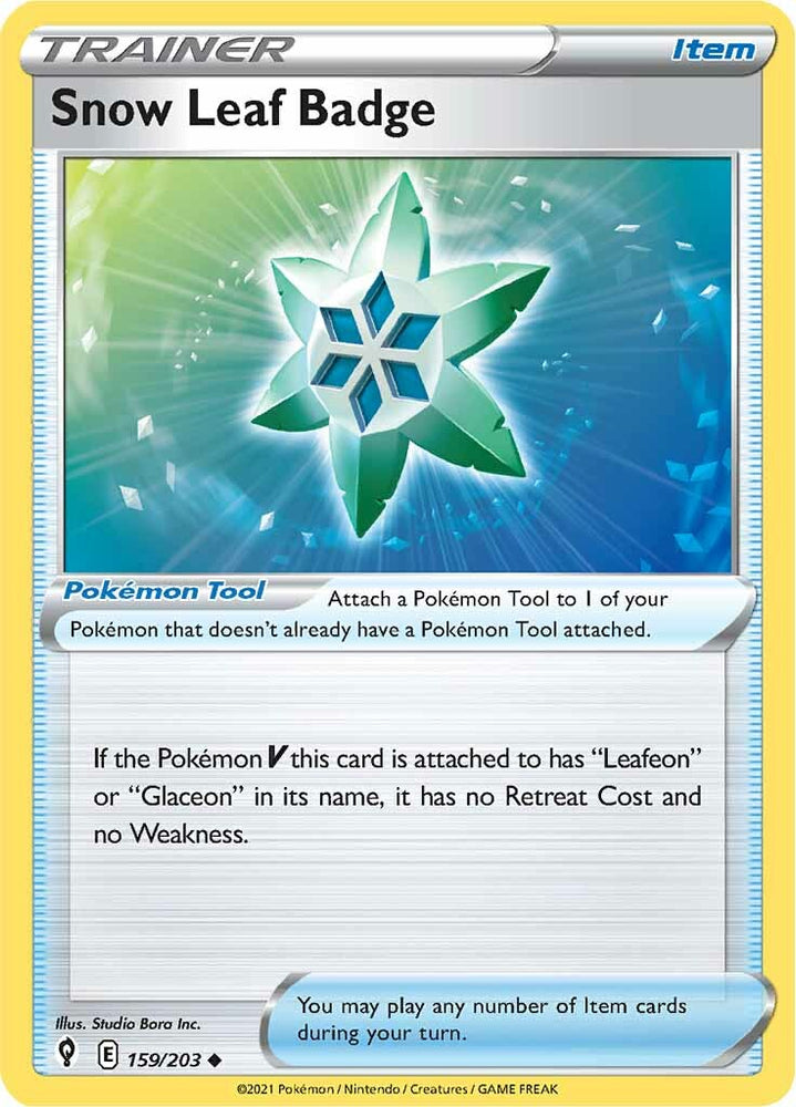 Snow Leaf Badge (159/203) [Sword & Shield: Evolving Skies] Pokémon
