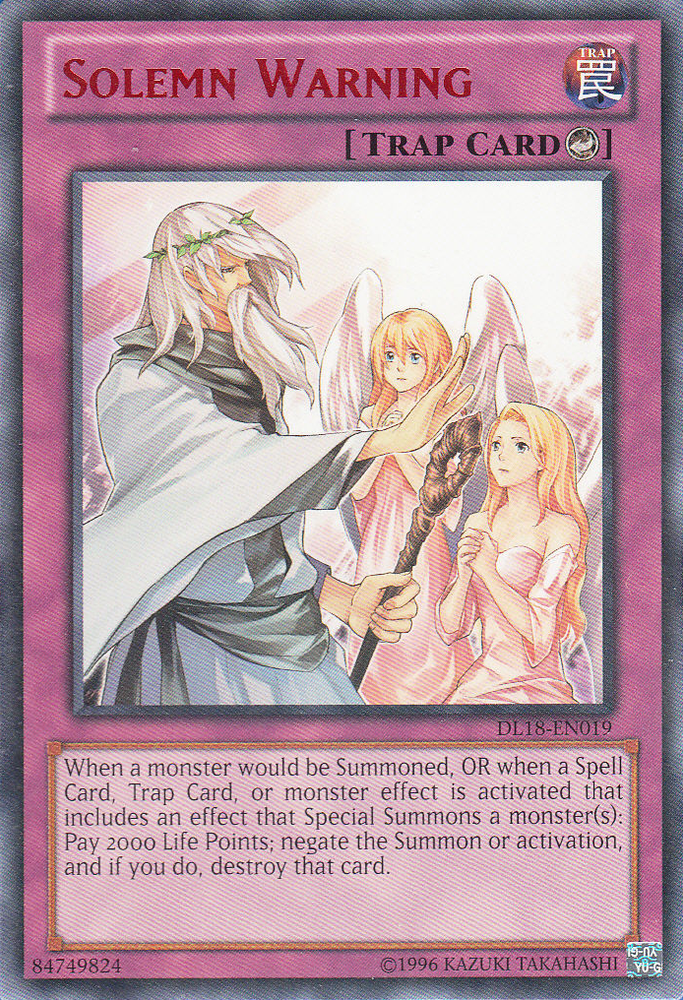Solemn Warning (Red) [DL18-EN019] Rare Yu-Gi-Oh!