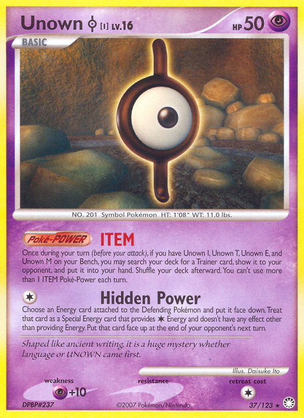 Unown I (37/123) [Diamond & Pearl: Mysterious Treasures] Pokémon