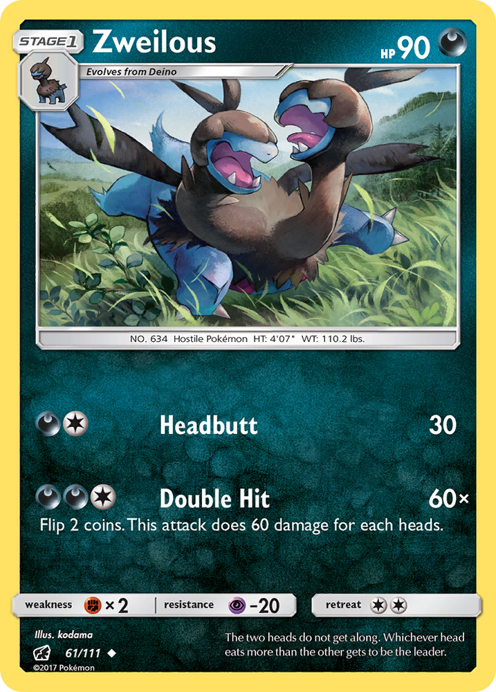 Zweilous (61/111) [Sun & Moon: Crimson Invasion] Pokémon