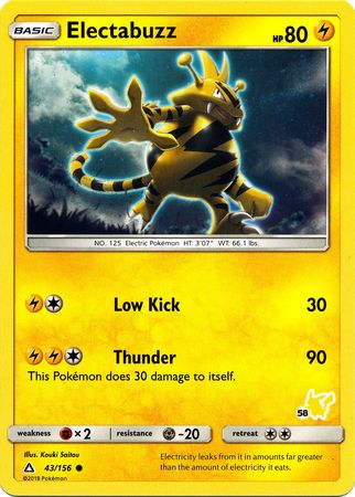 Electabuzz (43/156) (Pikachu Stamp #58) [Battle Academy 2020] Pokémon