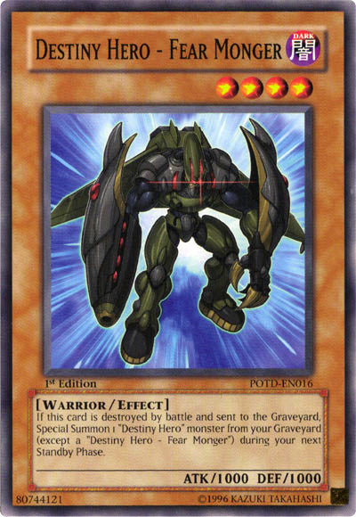 Destiny Hero - Fear Monger [POTD-EN016] Common Yu-Gi-Oh!