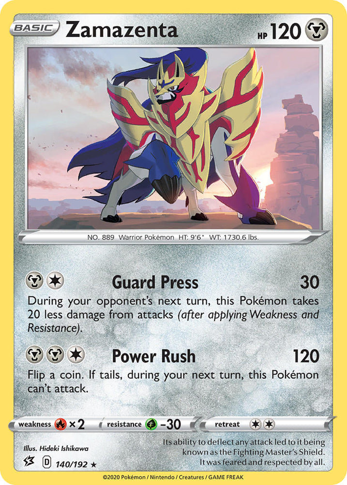 Zamazenta (140/192) (Cracked Ice Holo) (Theme Deck Exclusive) [Sword & Shield: Rebel Clash] Pokémon