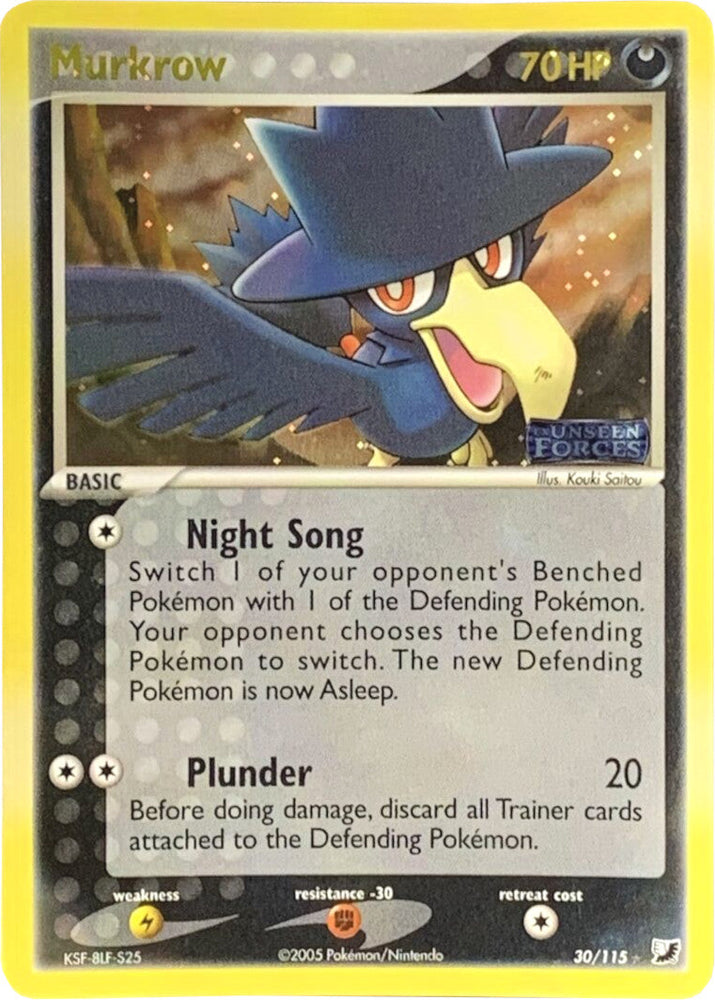 Murkrow (30/115) (Stamped) [EX: Unseen Forces] Pokémon