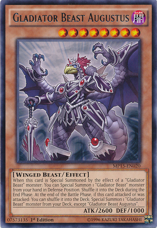 Gladiator Beast Augustus [MP15-EN020] Rare Yu-Gi-Oh!